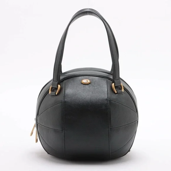 Gucci Basketball Shaped Hand Bag - Black Leather - Picture 1 of 11